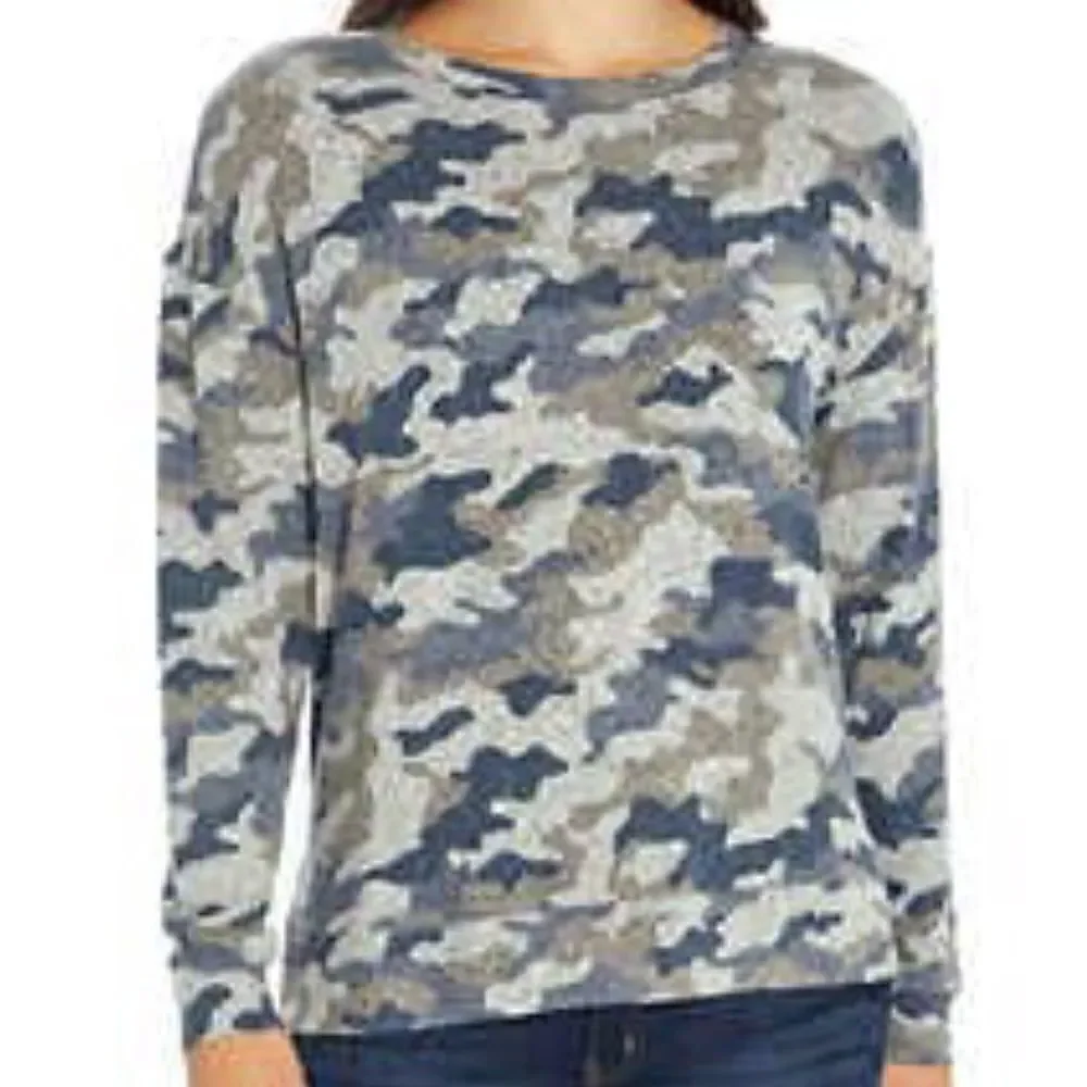 THREE DOTS Ladies Soft and Cozy Tunic - Blue Gray Camo - Picture 6 of 6
